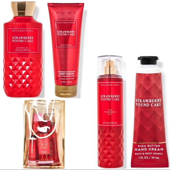 STRAWBERRY POUND CAKE Gift Bag Set: Bath & Body Works - Picture 6 of 9